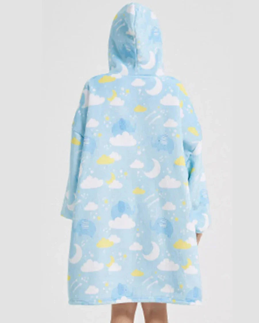 Nadýchaná oversize mikina s kapucí a kapsou