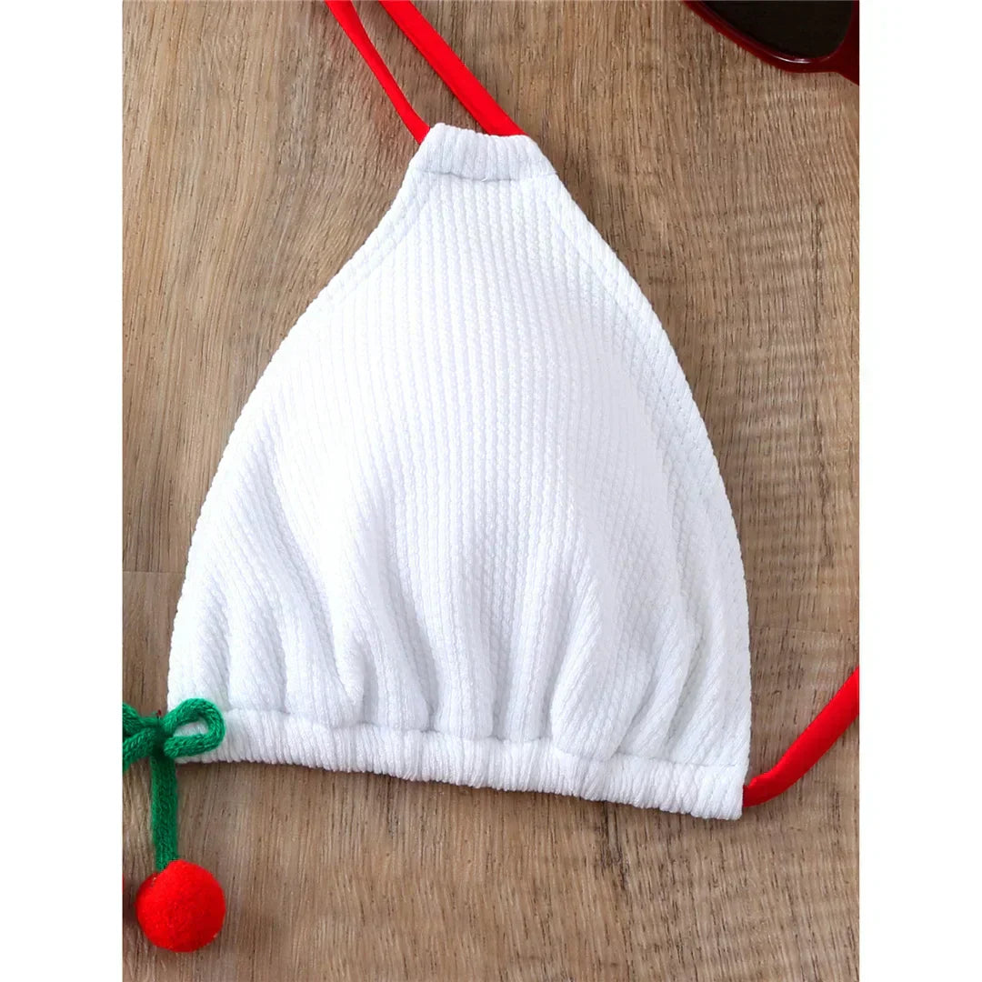 Dvoudílné plavky s elastickými zapínáními na bocích a krku