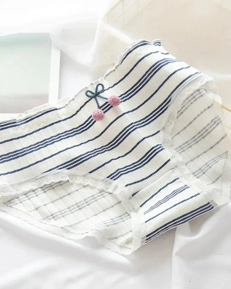 Žebrované kalhotky s ozdobnou mašlí