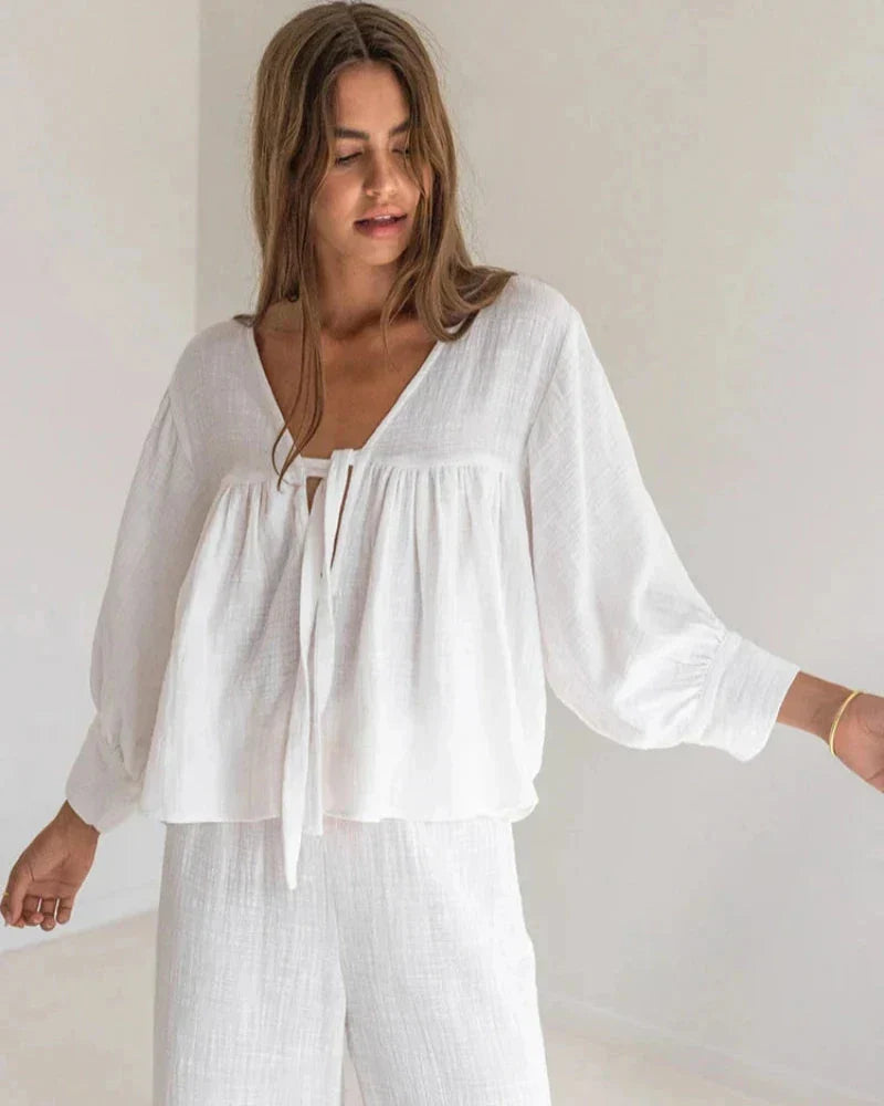 Dlouhý mušelínový domácí prádlo