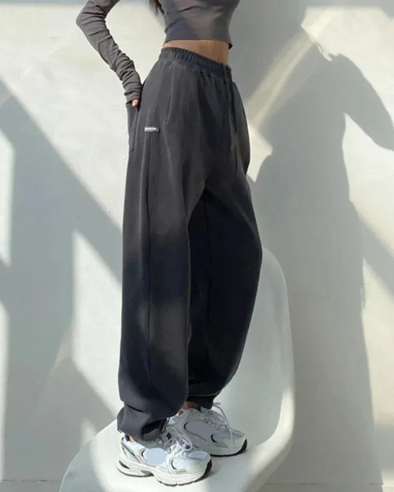 Volné dlouhé manšestrové kalhoty s širokými nohavicemi