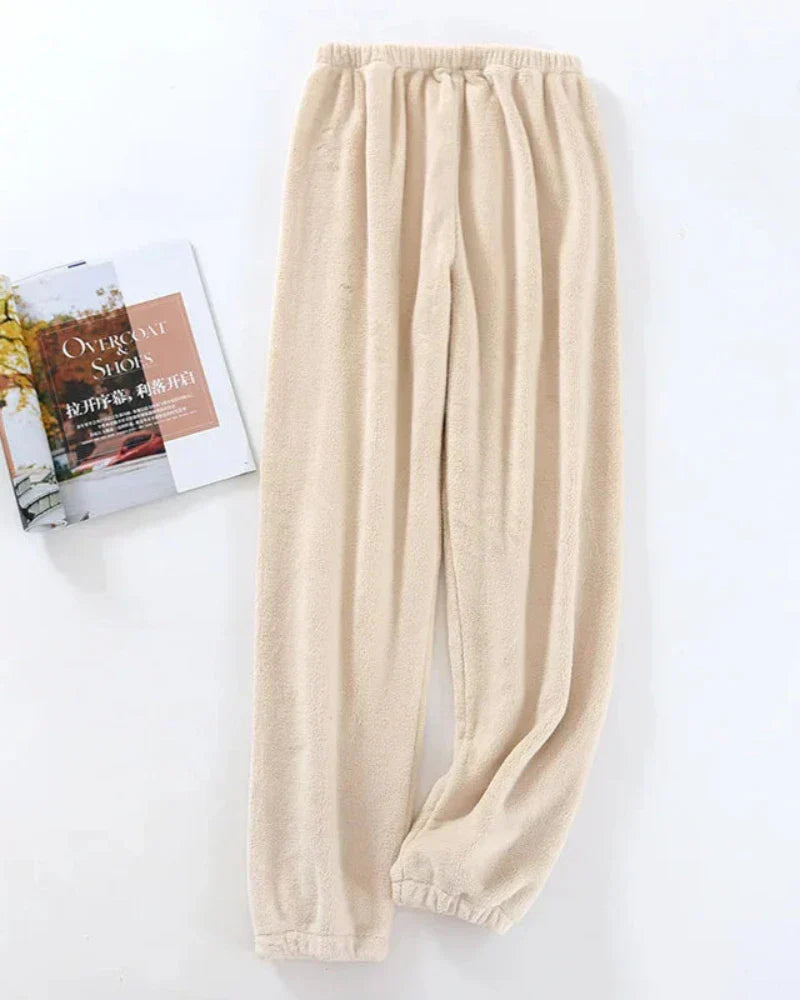 Nadýchané dlouhé sametové kalhoty