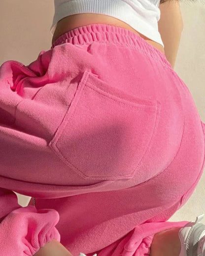 Volné dlouhé manšestrové kalhoty s širokými nohavicemi