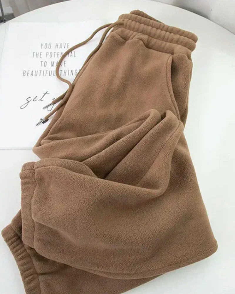 Volné, pohodlné fleecové kalhoty