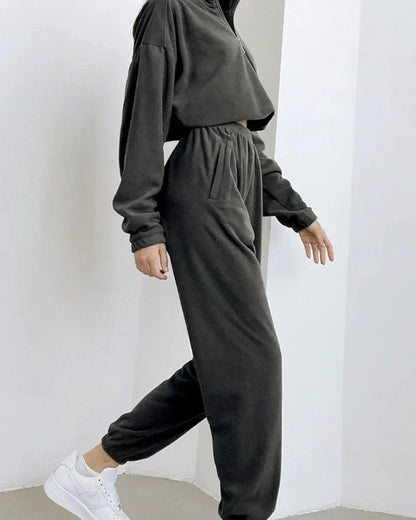 Flísová tepláková souprava se zapínáním na zip