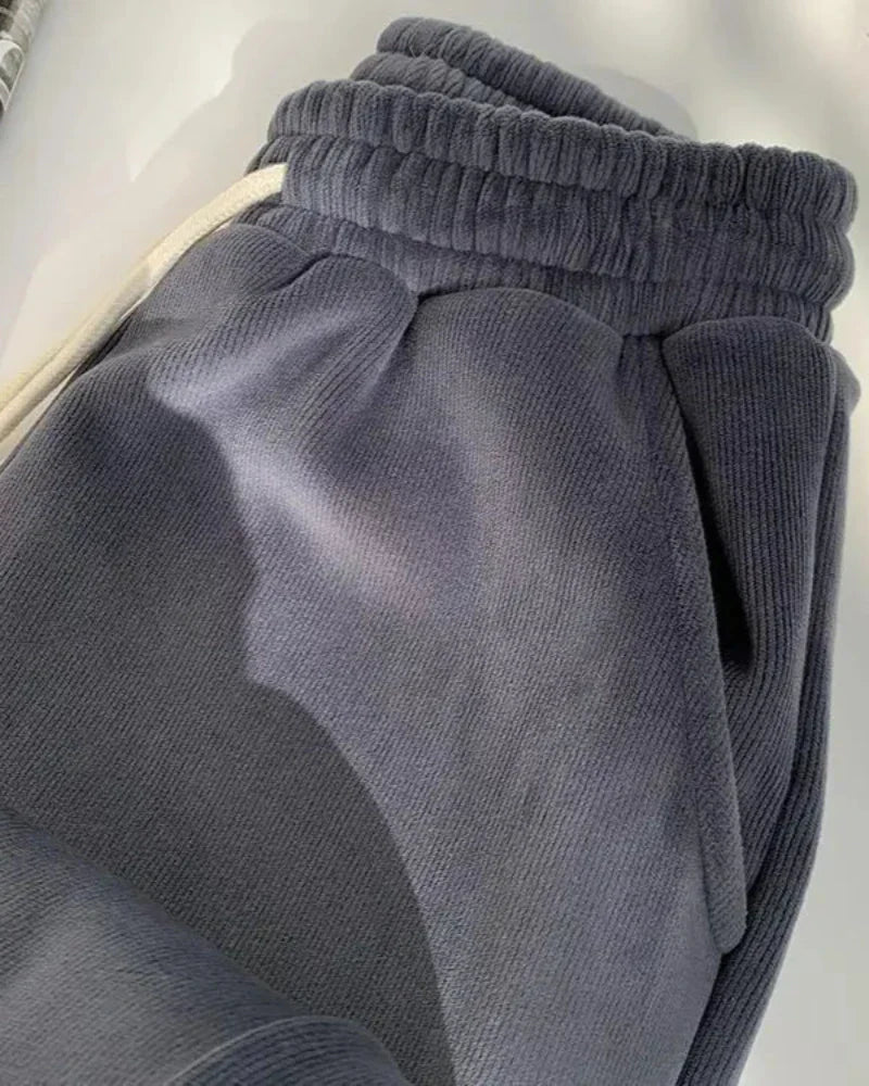 Pohodlné dlouhé manšestrové kalhoty s izolací