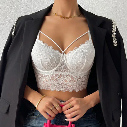 Krajková podprsenka s průhledným pasem