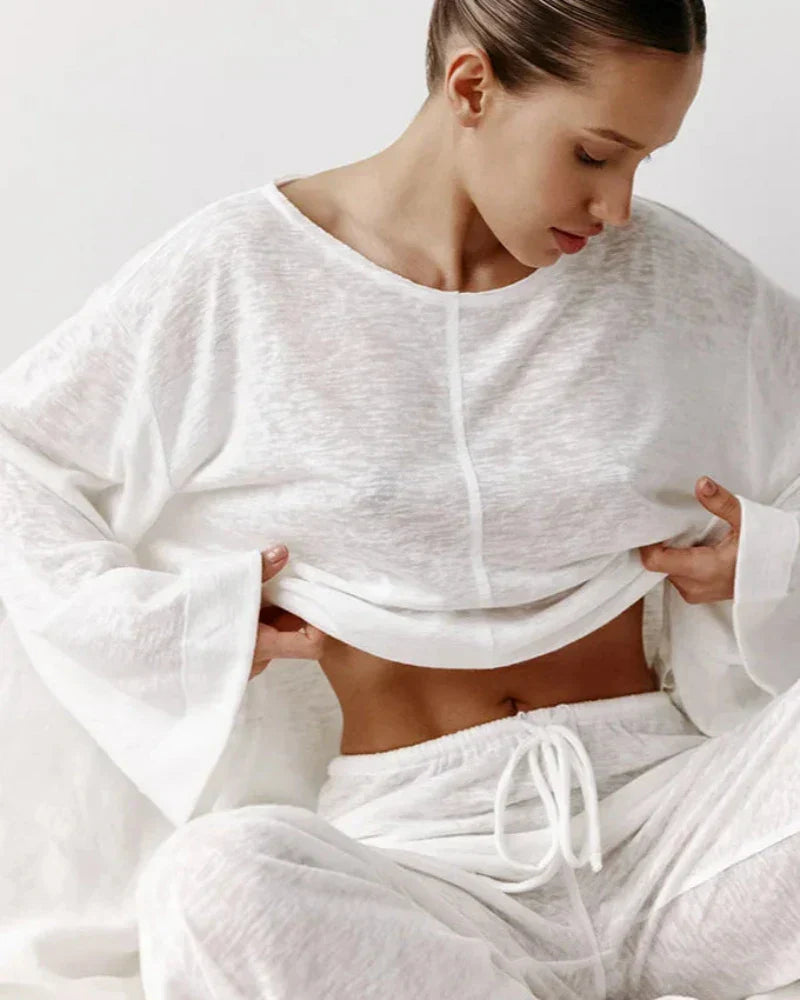 Dlouhý volný střih domácího oblečení