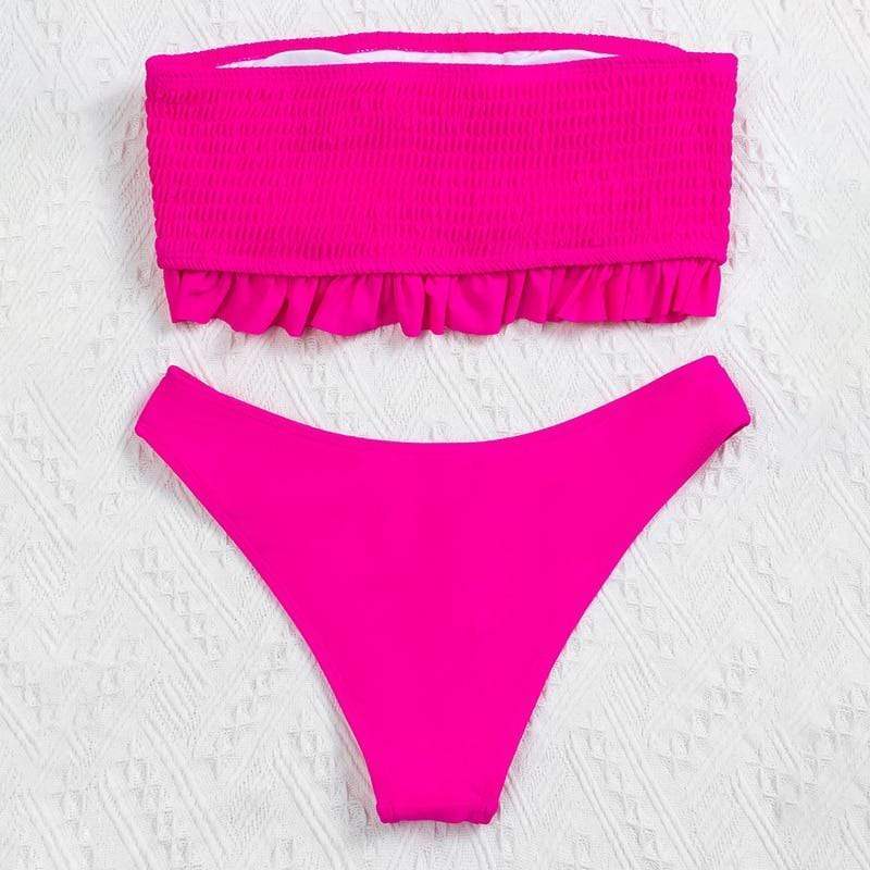 Dvoudílné plavky s okouzlujícím volánem