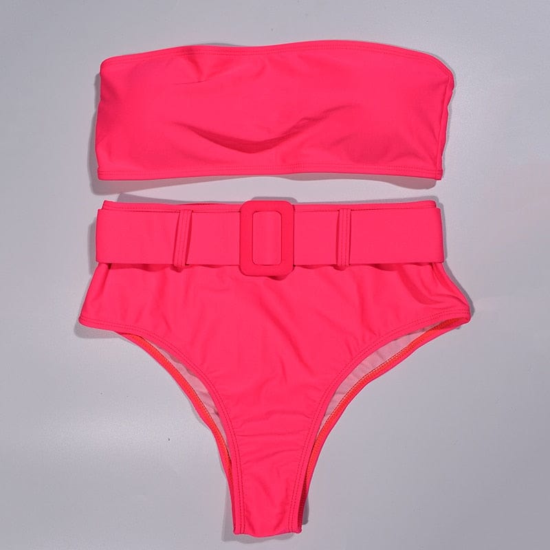 Dvoudílné plavky s ozdobným páskem