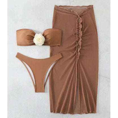 Dvoudílné plavky s maxi sukní