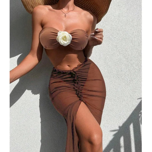 Dvoudílné plavky s maxi sukní