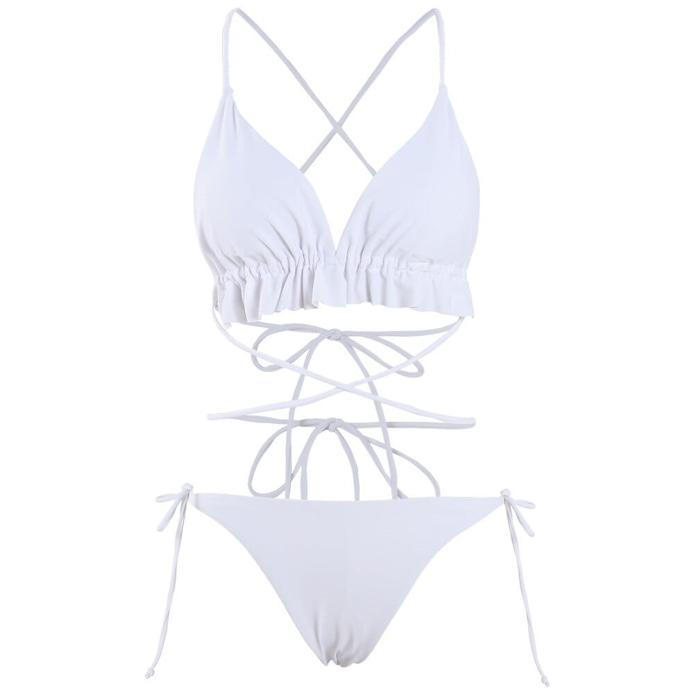 Dvoudílné plavky s vázáním a personalizovaným střihem