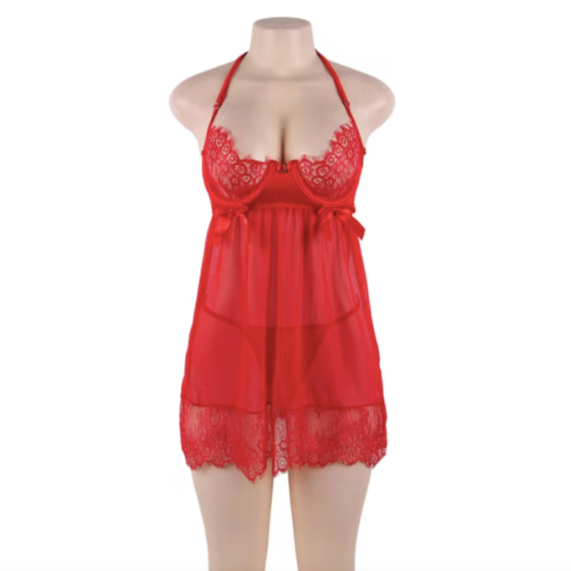 Noční košilka ze síťoviny s krajkou pro větší děti