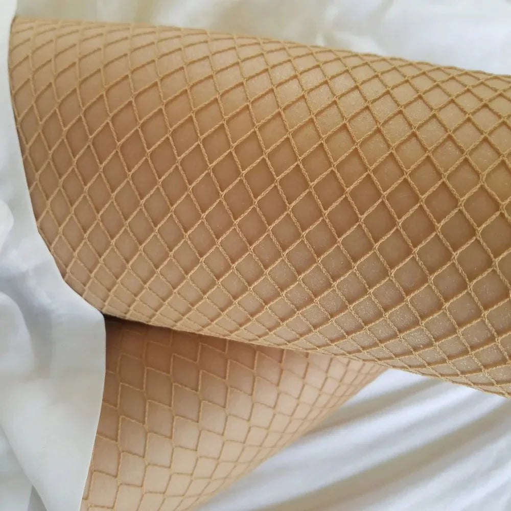 Béžové síťované punčocháče