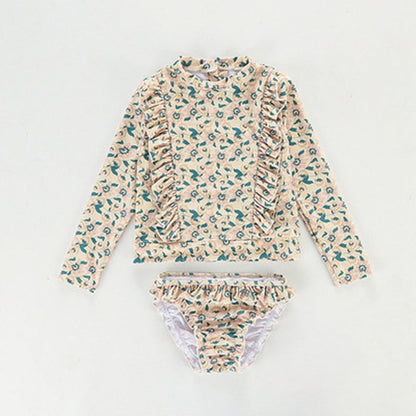 Dvoudílné plavky s dlouhým rukávem pro dívky