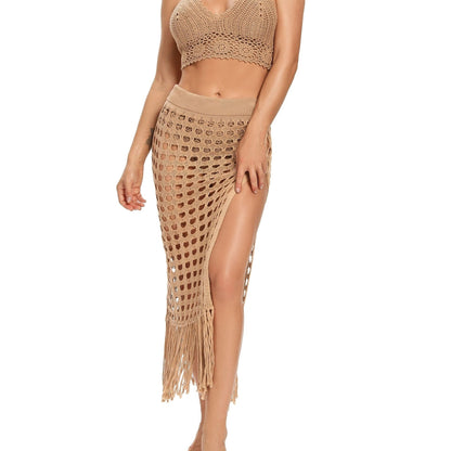 Klasické háčkované pareo v jednobarevné barvě