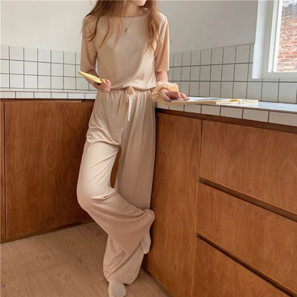 Volná souprava domácího oblečení s dlouhými nohavicemi