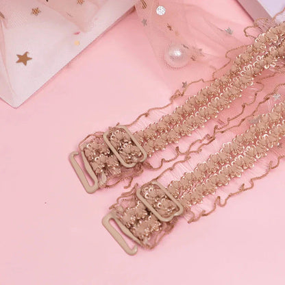 Dekorativní barevná ramínka podprsenky