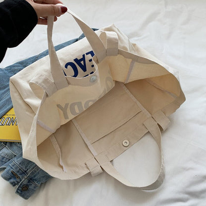 Plátěná plážová taška s nápisem