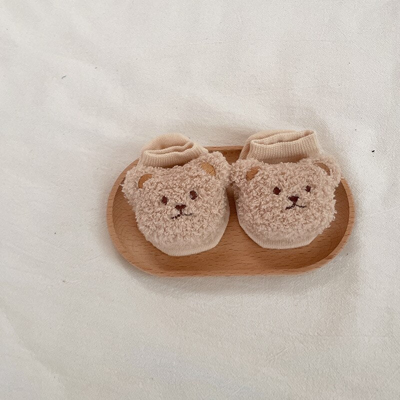 Dětské protiskluzové ponožky s plyšovým medvídkem
