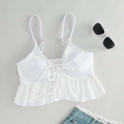 Bílá plavecká podprsenka ve formě topu