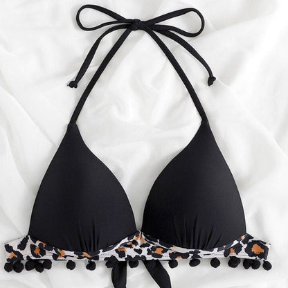 Plavková podprsenka s ramínky a bambulkami