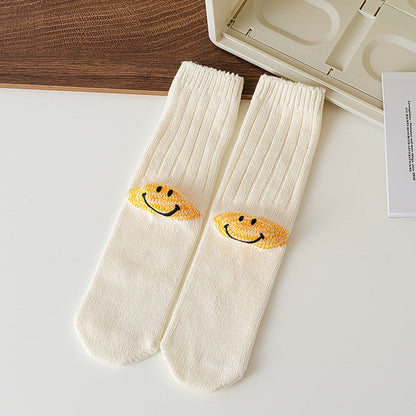 Žebrované ponožky se vzorem na patě