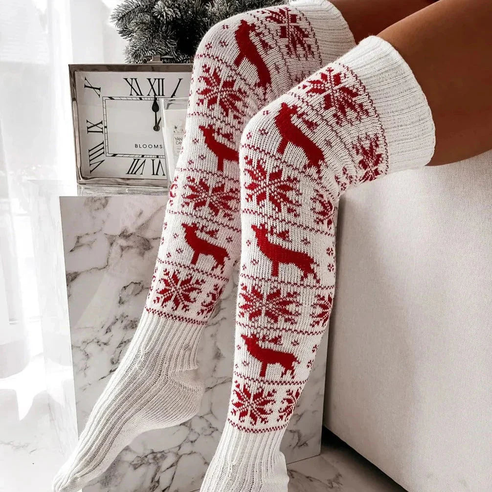 Vánoční ponožky nad kolena