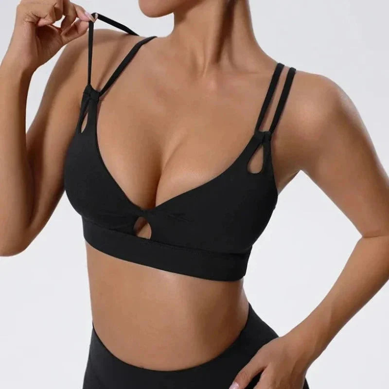 Sportovní podprsenka s ozdobnými ramínky