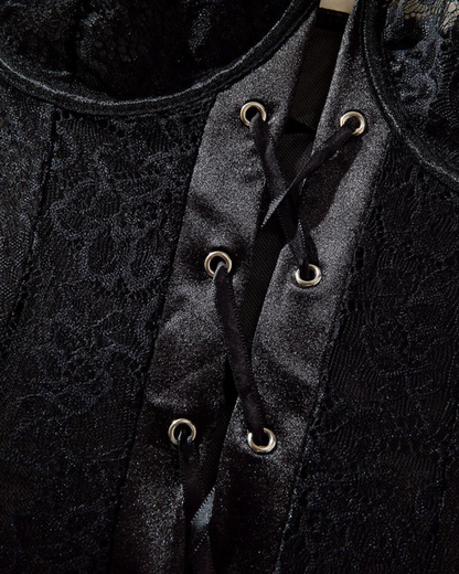 Body se šněrováním vpředu a rukavicemi