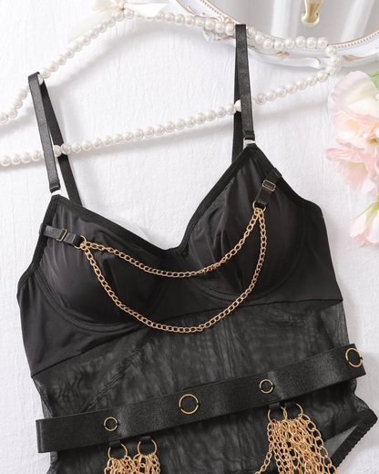 Průsvitné body s řetízky