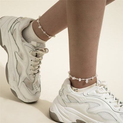 Náramek na kotník s barevnými kameny