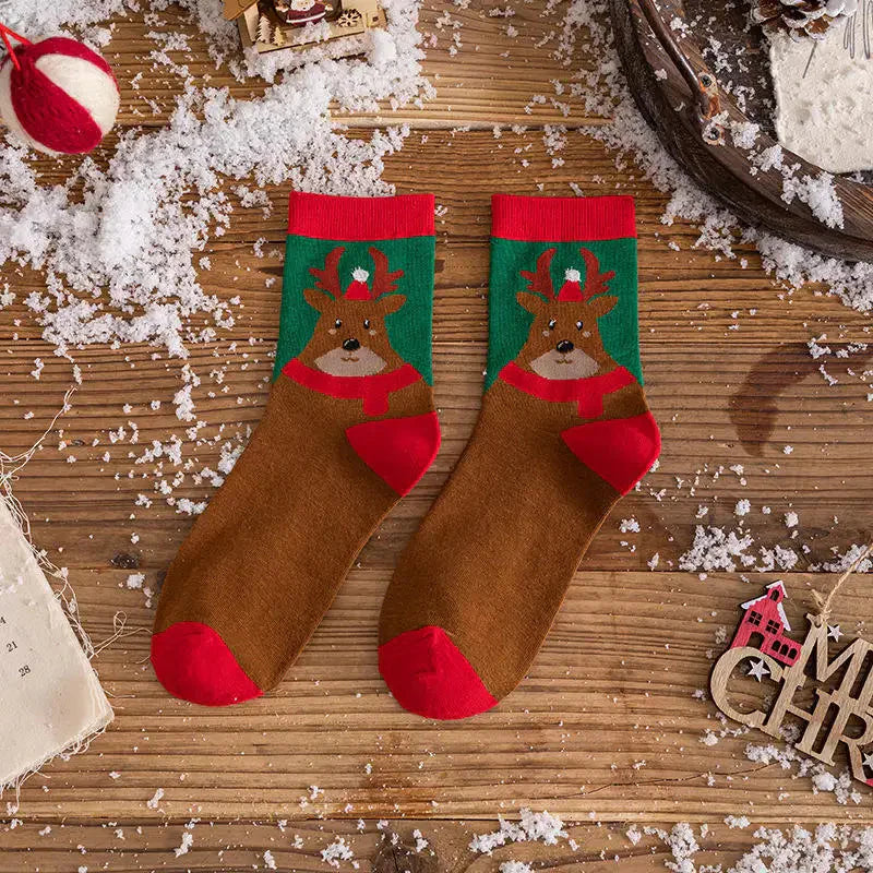 Dlouhé ponožky s vánočním motivem