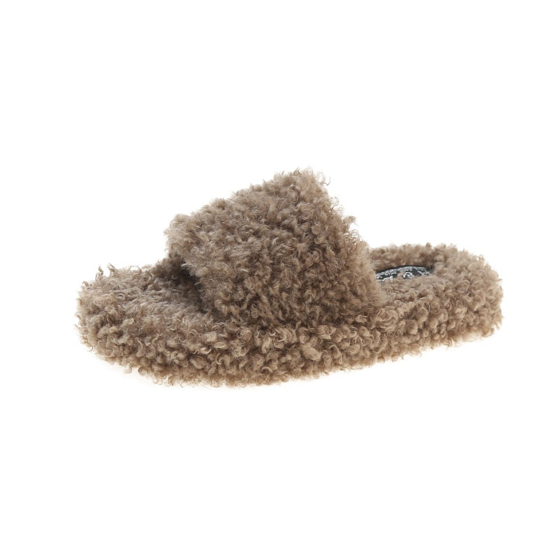 Dámské kožešinové pantofle bez prstů