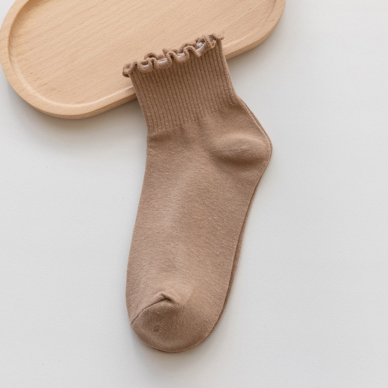 Měkké dámské ponožky s vlnitým povrchem