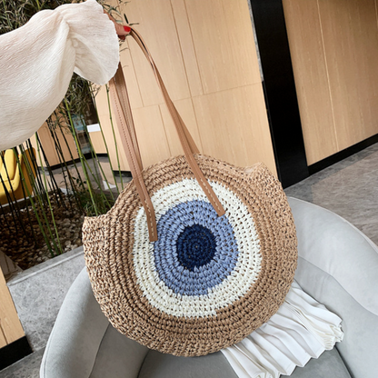 Kulatá tkaná plážová taška