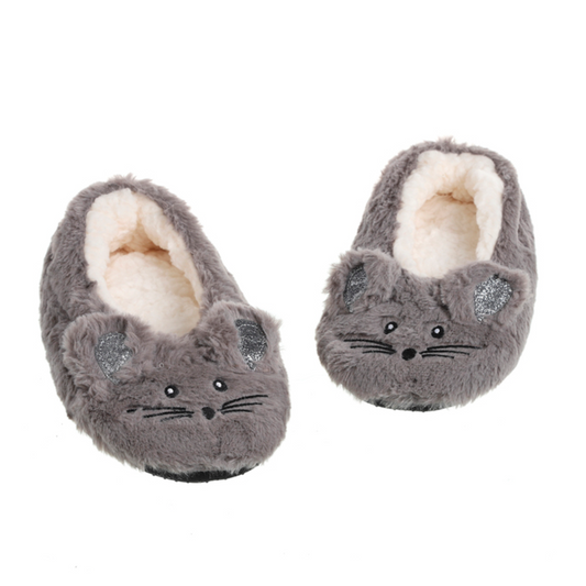 Teplé nazouvací pantofle s myší oušky