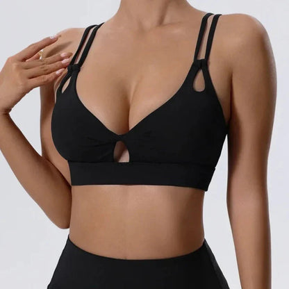 Sportovní podprsenka s ozdobnými ramínky
