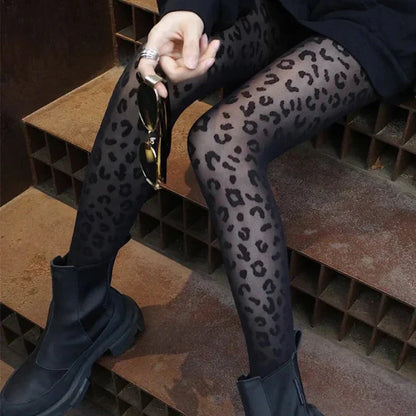 Dámské punčocháče s leopardím vzorem