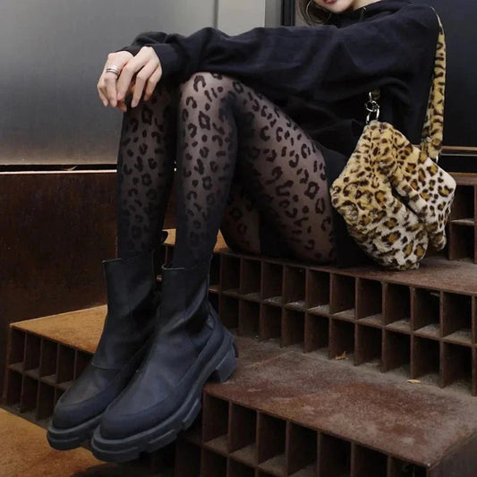 Dámské punčocháče s leopardím vzorem