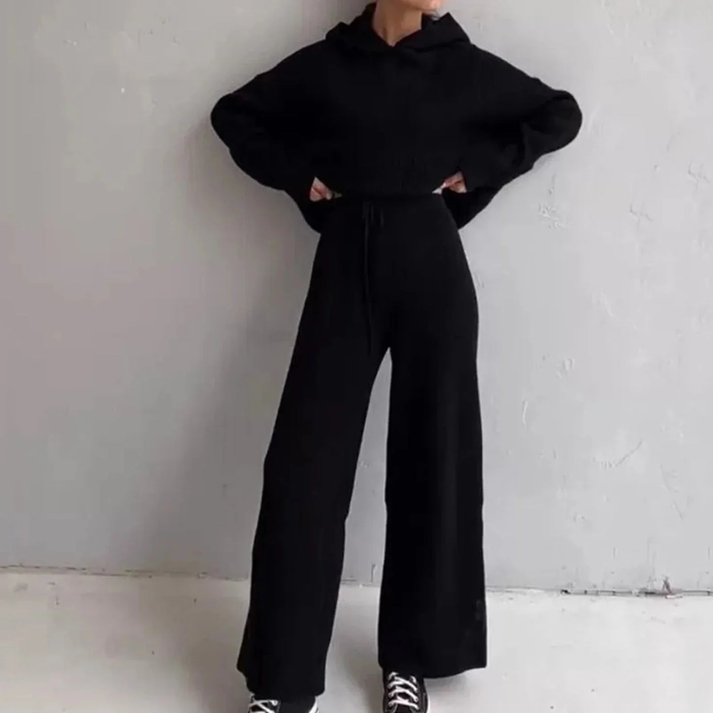 Dlouhá pletená sada domácího oblečení