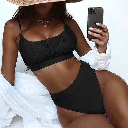 Dvoudílné bikiny s nabíranou podprsenkou