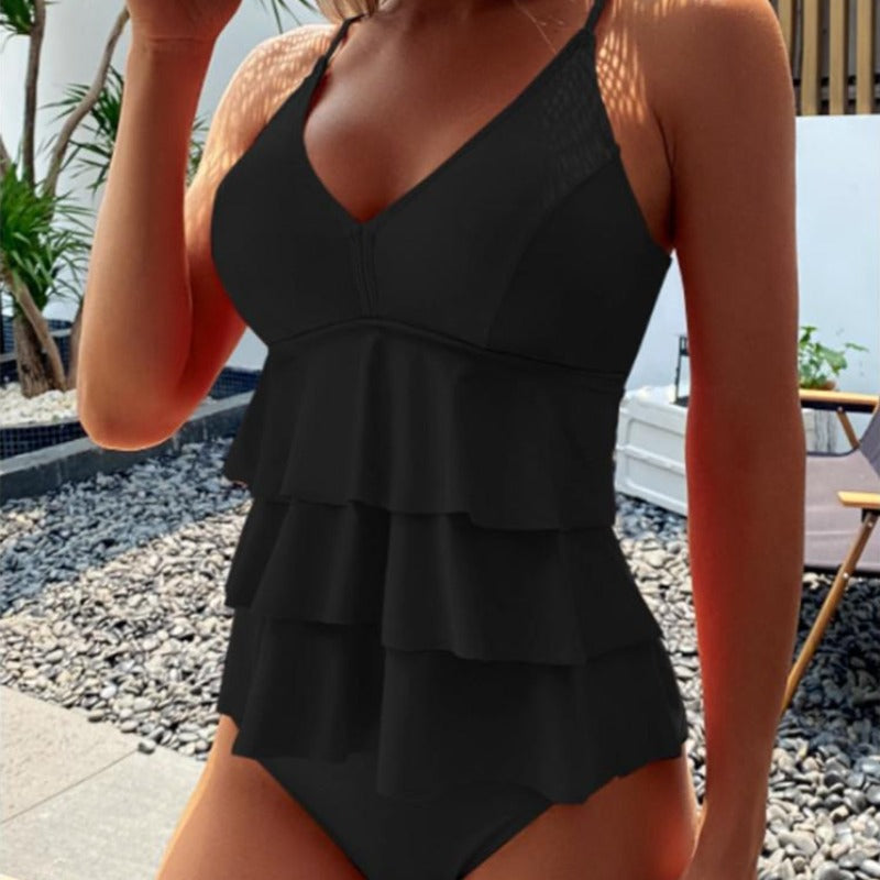 Dvoudílné tankiny plavky s volánky