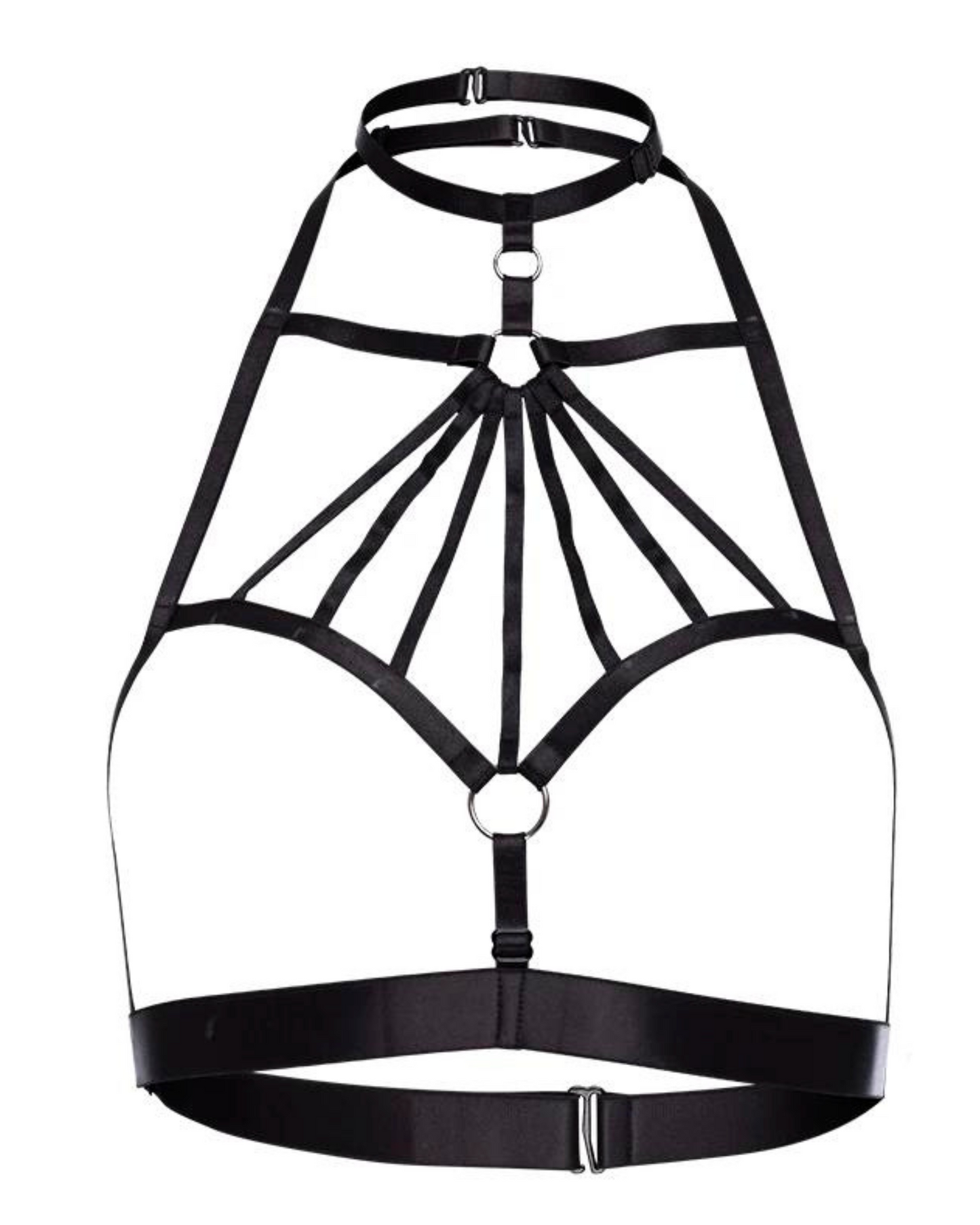 Hrudní popruh s nastavitelnými popruhy a kovovými kroužky