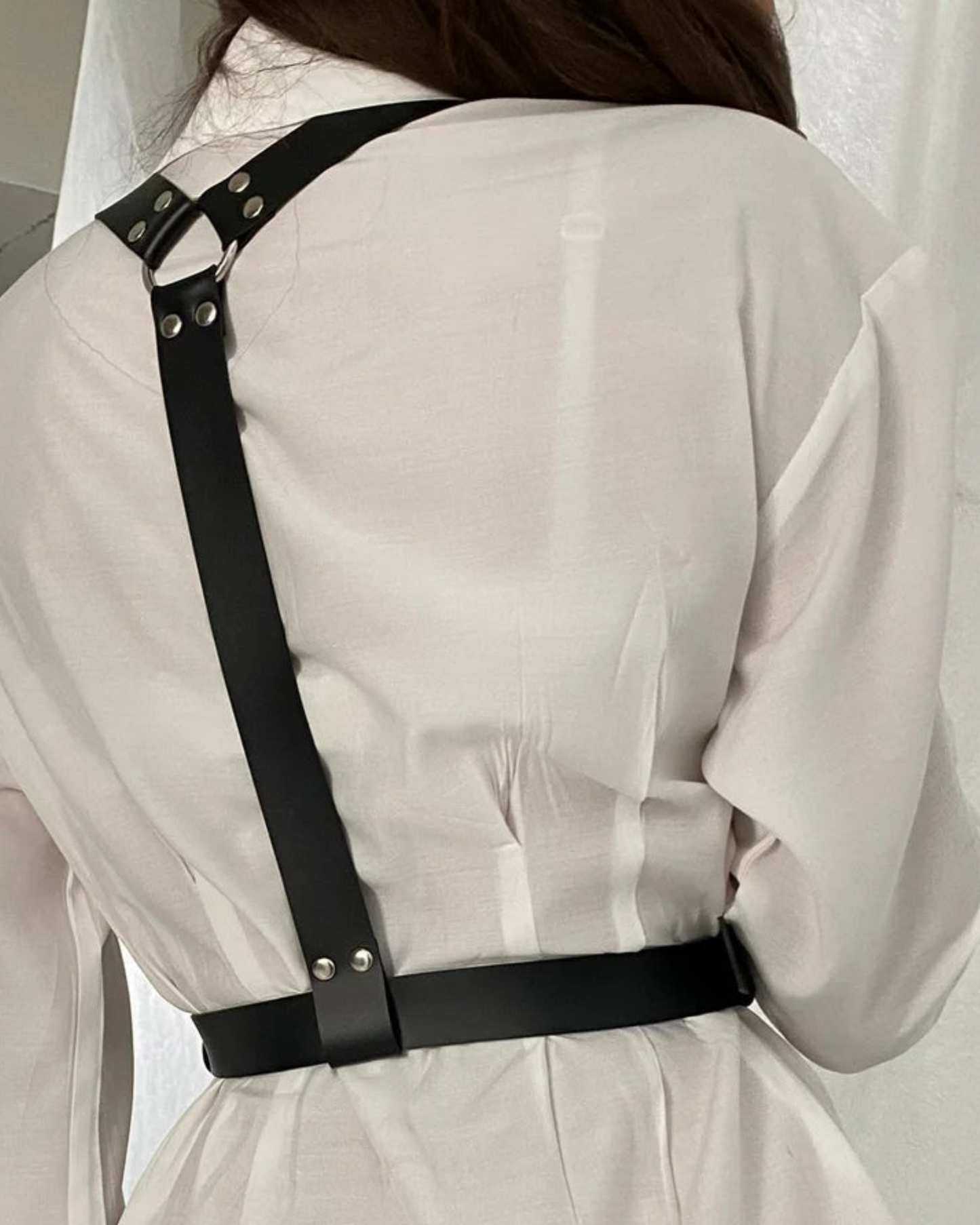 Kožený postroj s kovovými sponami