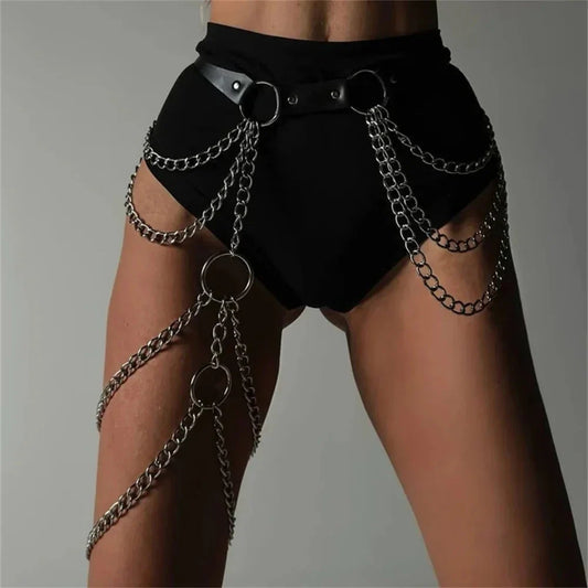 Postroj na pas a stehna s řetězy