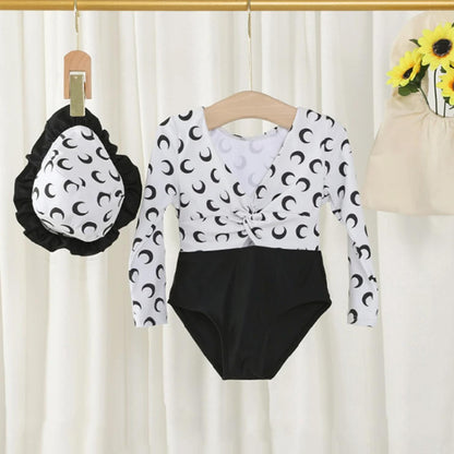 Jednodílné plavky s dlouhým rukávem pro dívky