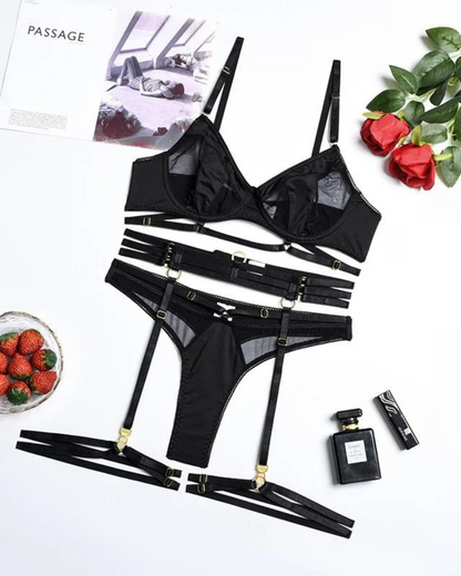 Smyslná sada spodního prádla s nastavitelnými ramínky