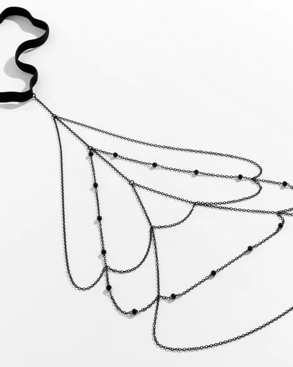 Decentní řetízek na stehno s gumičkou